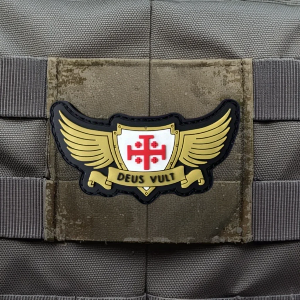 DEUS VULT 전술 패치 십자군 기사단 PVC 배지 - Rucksack Military Style 리뷰 및 가격