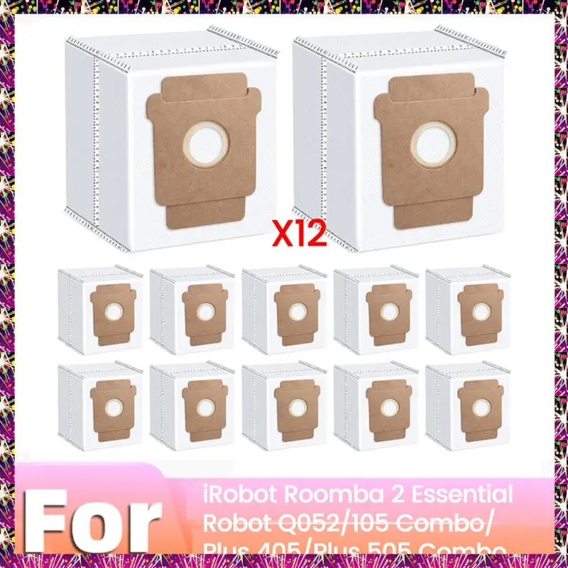 

FSLH 12PCS Dust Bag For Irobot Roomba 2 Essential Robot Q052/105 Combo/ Plus 405/Plus 505 Combo Vacuum Cleaner Parts