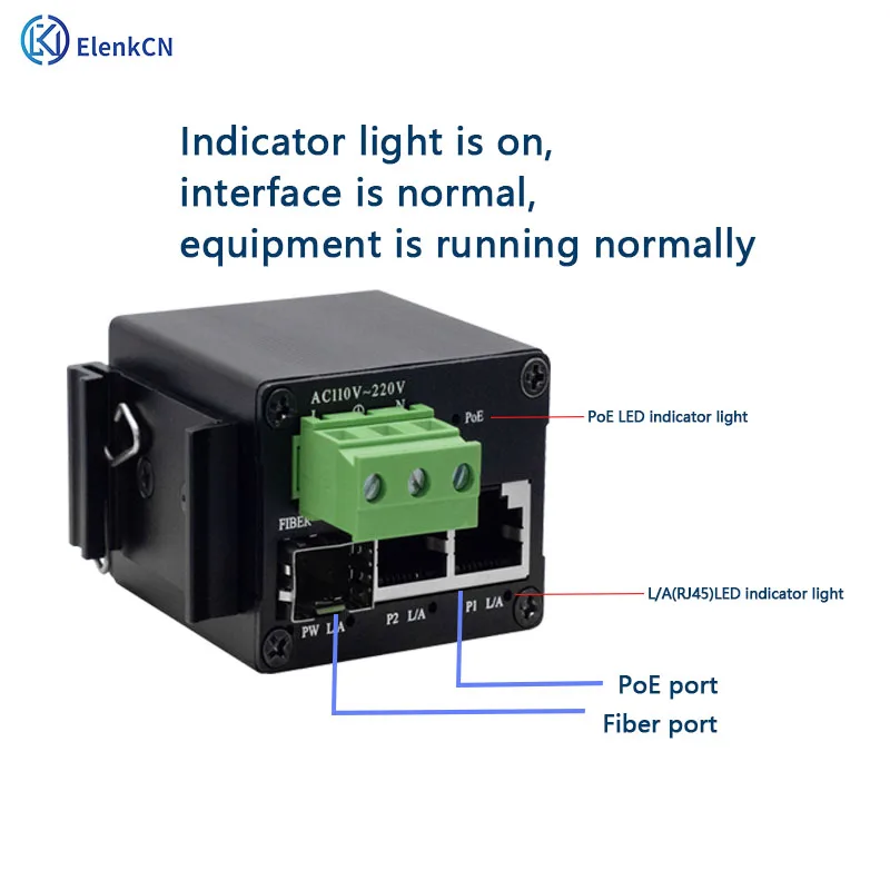 MINI AC switch poe RJ45 2Ports industrial Gigabit Ethernet Extenders Support IEEE 802.3ab/u/IEEE 802.3x FuII-Duplex FIow Control