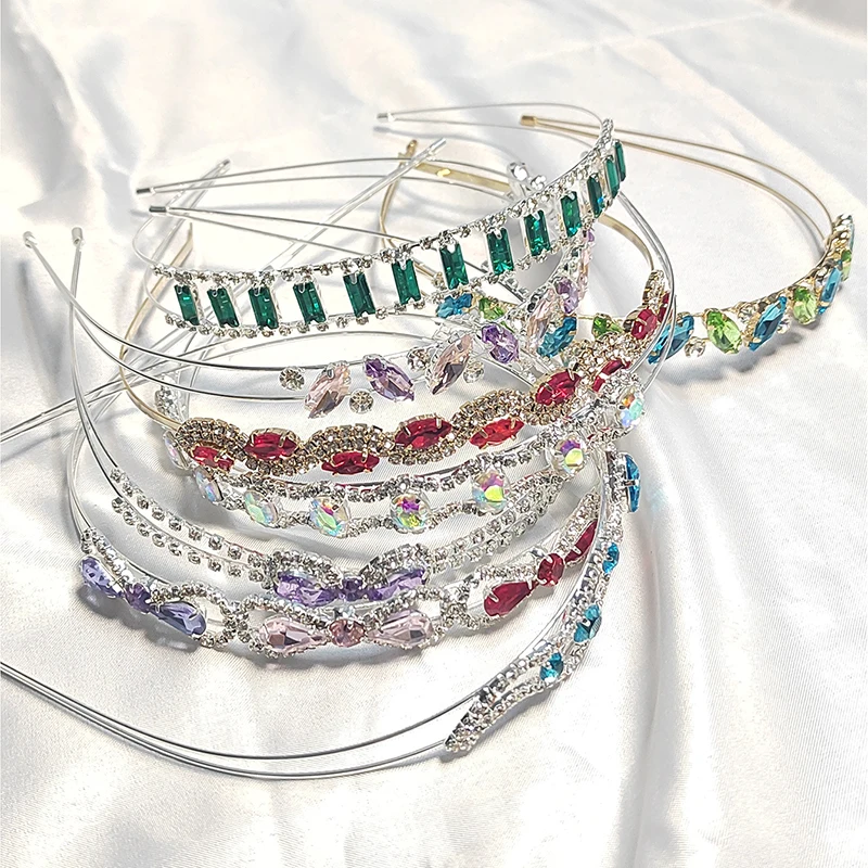 Elegant Purple Crystal Rhinestone Headband Hairband Fashion Weddings Hair Accessories Exquisite Design Exudes Noble Elegance