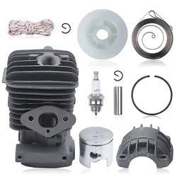 34mm Cylinder Piston Engine Pan Base Kit For Chinese 2500 25cc Recoil Starter Pulley Spring Rope Spark Plug Chainsaw Part