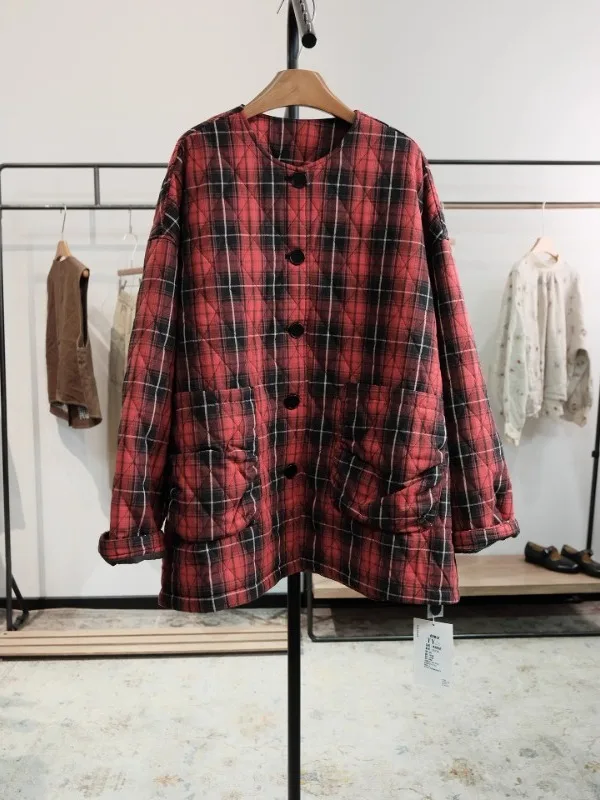 

Loose Casual Women's Cotton Jaet round Ne Coat Autumn Winter New Sle Thiened Long Sve Commute Sle Faionable