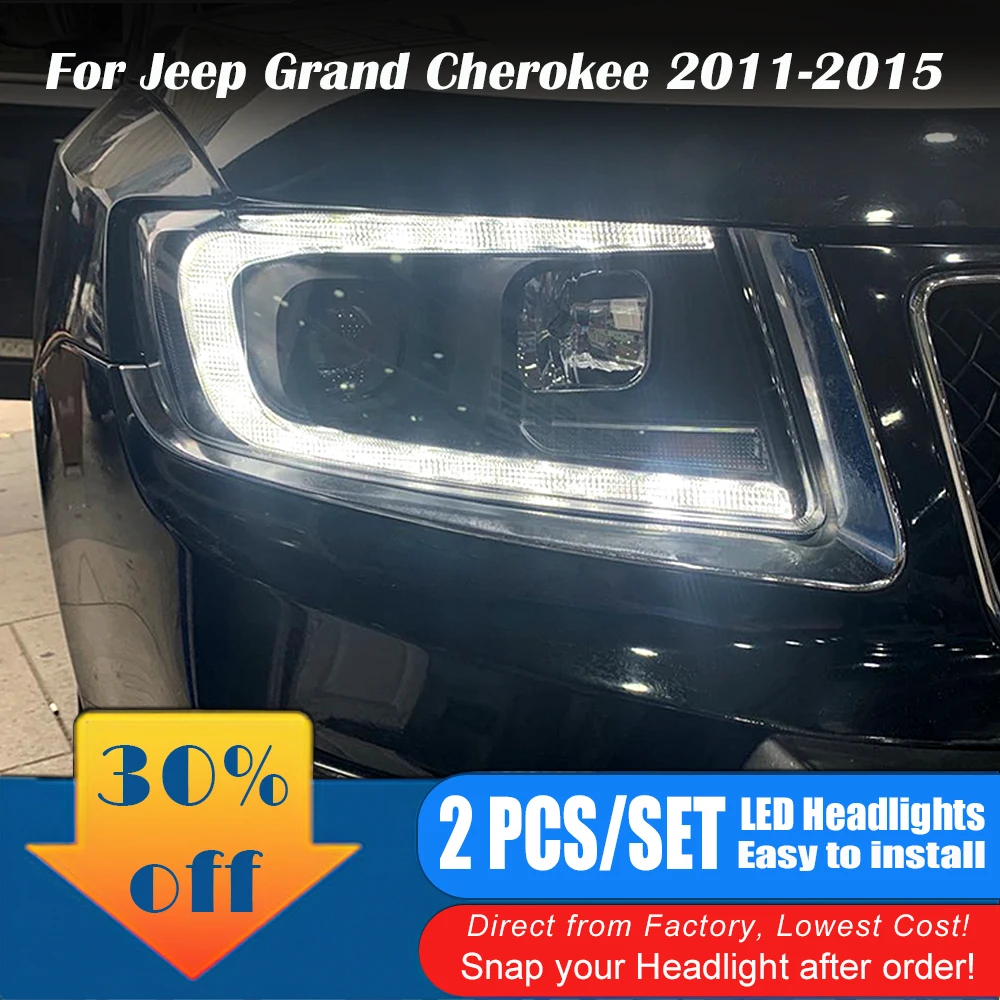

Светодиодный задний фонарь в сборе и комплект фар для JEEP Grand Cherokee 2011-2015, задний фонарь, светодиодный динамический указатель поворота с ходовыми огнями