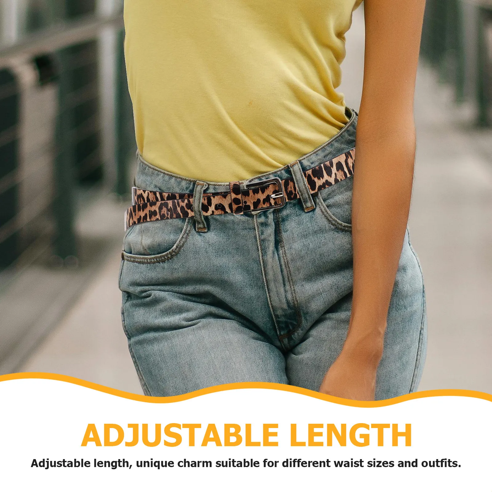 Retro PU Leopard Print Belt for Women Adjustable Alloy Buckle Waistband Casual Dress Jeans Waist Fastener PU Belt