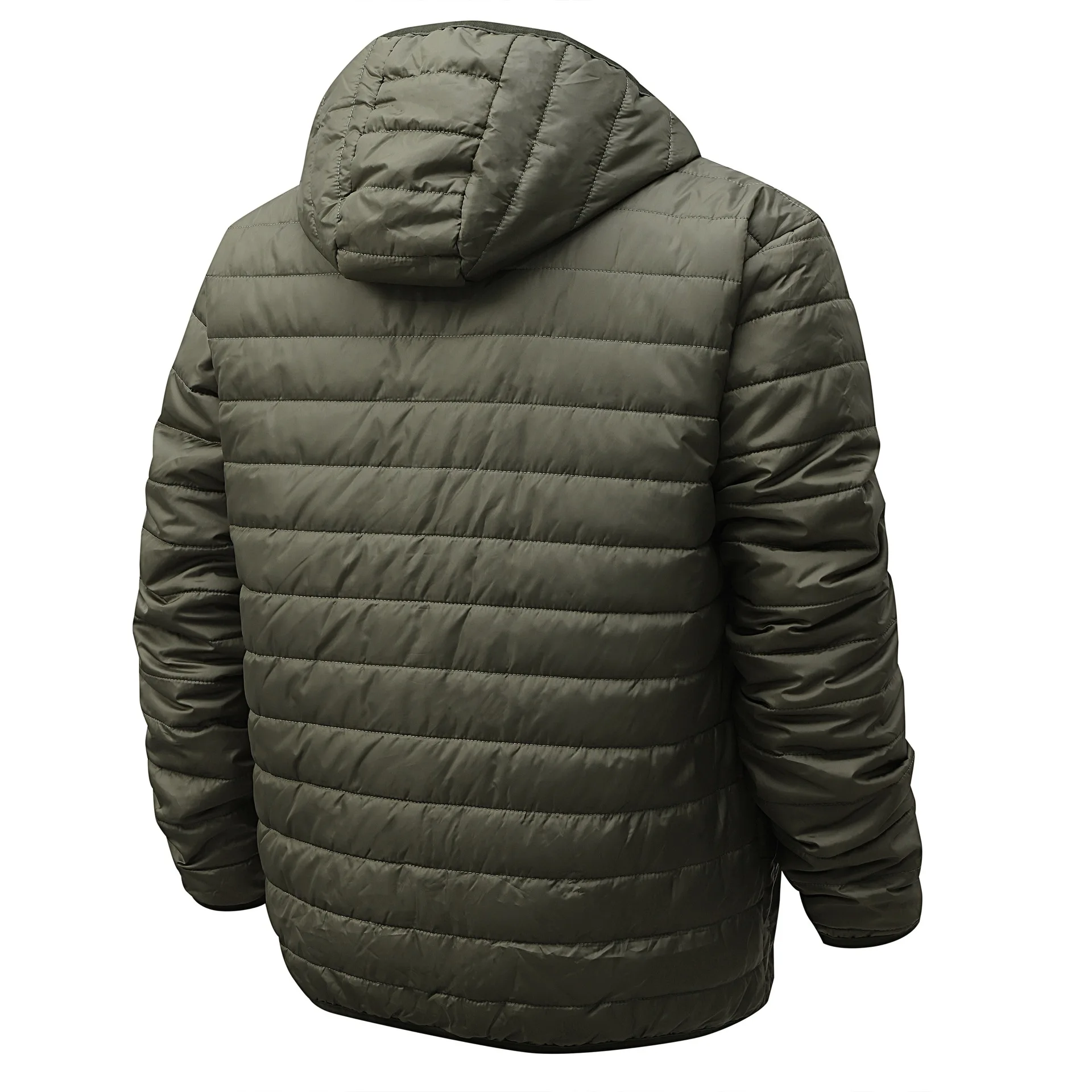 Man Down Jacket Autumn Winter Solid Color Stand Collar Male Hooded Outerwear Long Sleeve Zipper Cold-proof Lightweight Men Coat