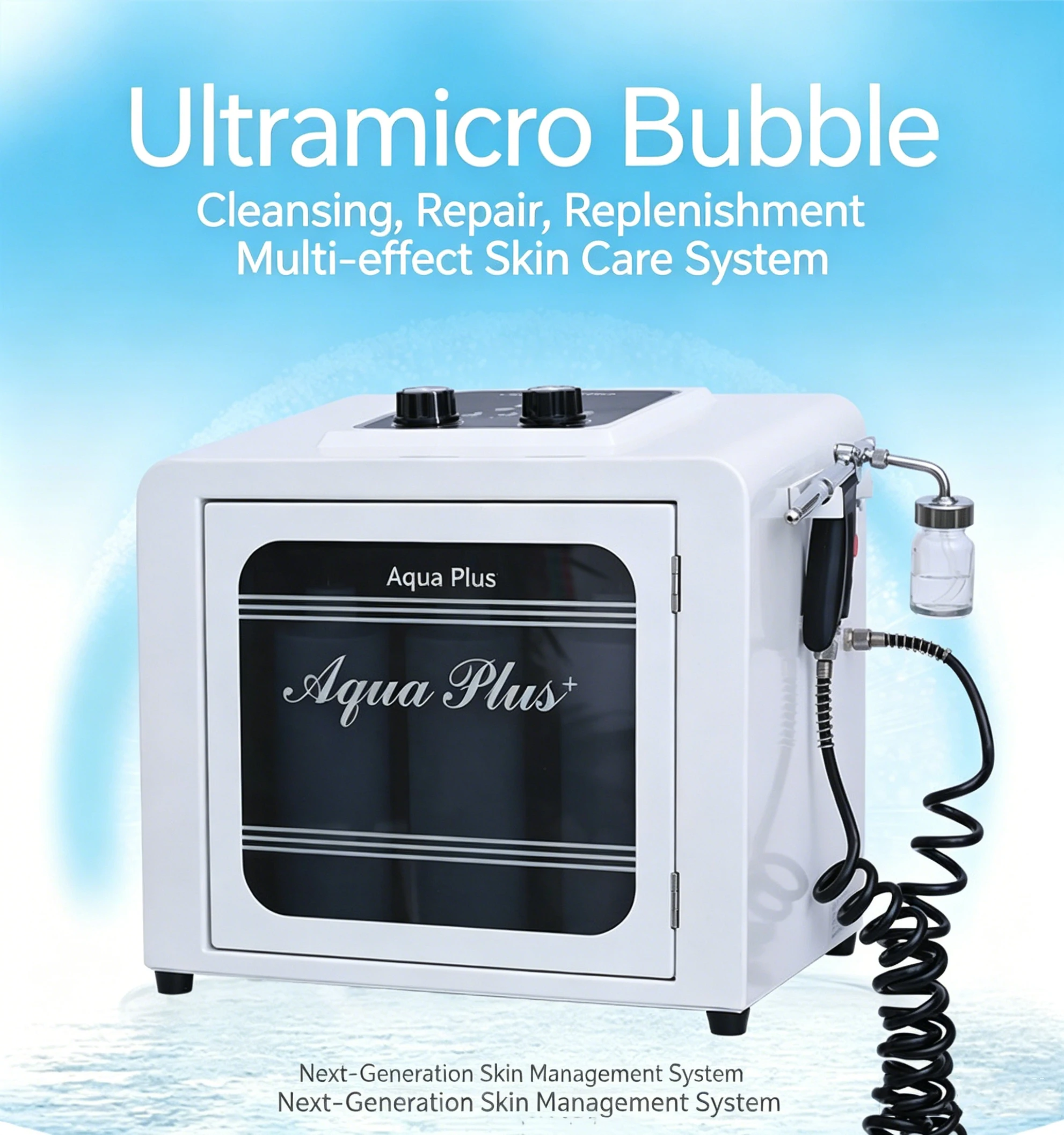 Two in One Oxygen Spray Facial Cleaner hydraulic Machine Deep Cleaning Facial Oxygen Injection and Water Supplement Suitable for