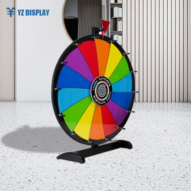 24 Inches TableTop Prize Wheel Spin Game Fortune Party  Wall Carnival Raffle  Lucky Wheel of Fortune Game Color Dry Erase