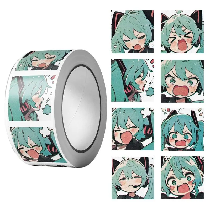 

460pcs Hatsune Miku kawaii anime peripheral Miku roll sticker handbook decoration cute girl heart tape sealing sticker gift