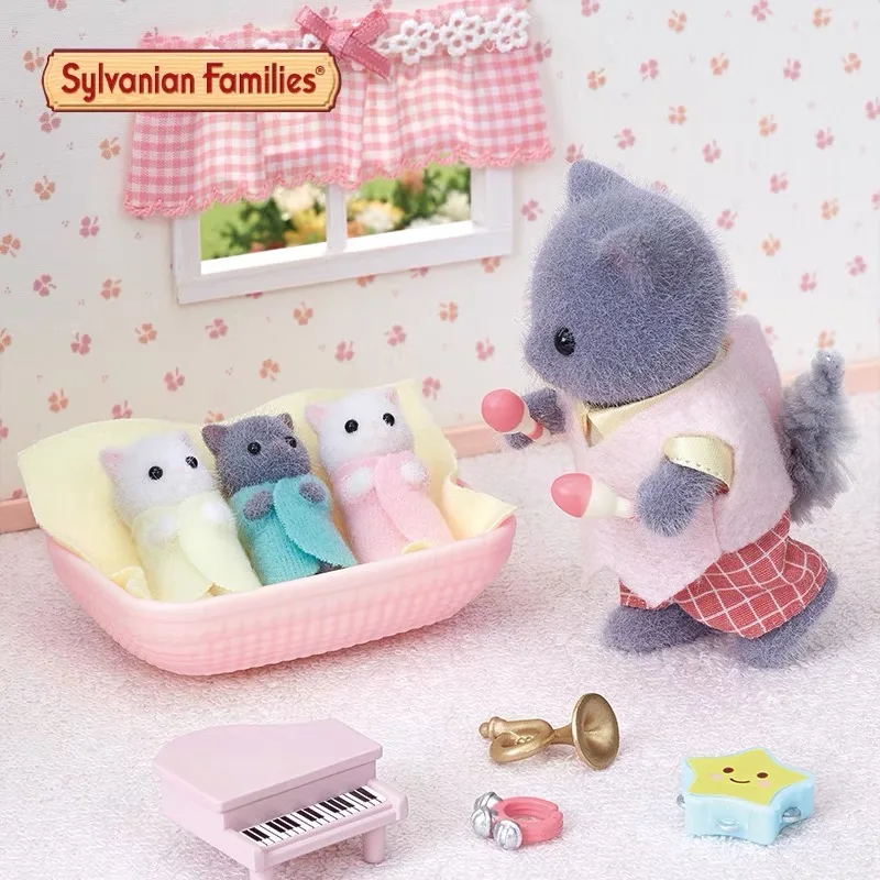 Sylvanian Families Doll Baby Triplets and Twins Series Mini Anime Toys Gift for Children