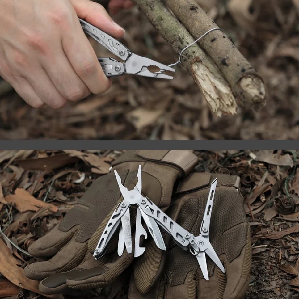 NexTool-فتاحة زجاجات رئيسية صغيرة قابلة للطي ، 10 في 1 ، متعددة الوظائف ، أداة يدوية EDC ، مفك براغي ، كماشة صغيرة ، أحمر ، أخضر ، خارجي