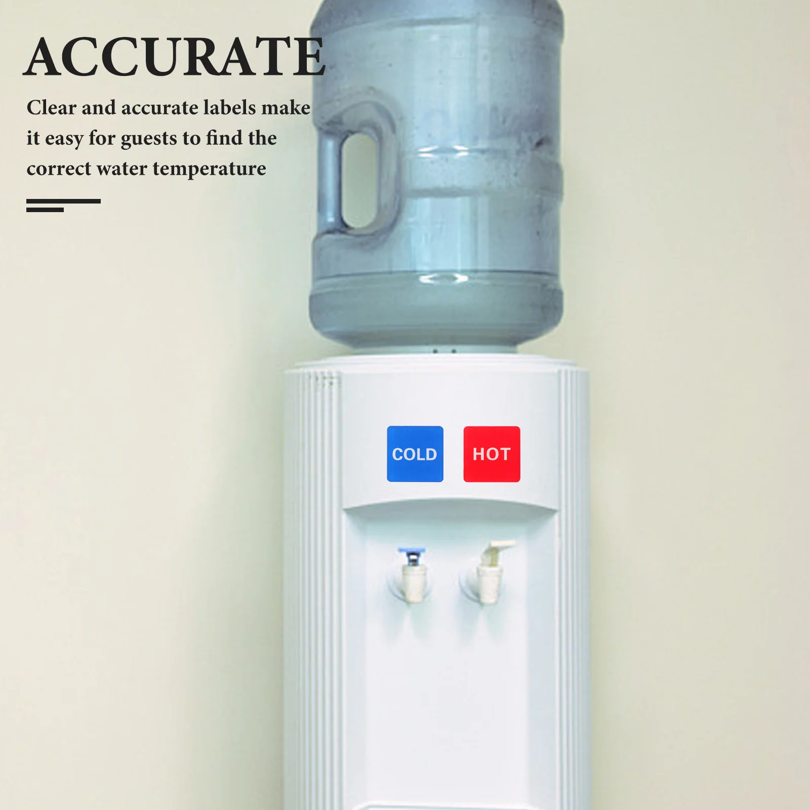 Hot Cold Water Sticker Signs Self-Adhesive Waterproof Labels for Bathroom Kitchen Faucets Easy Installation Clear