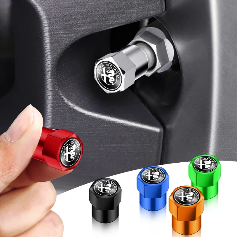 Alfa Romeo Special  Metal Wheel Air Valve Caps Anti Rust Tire Stem Covers For Mito Brera 147 Giulietta 159 156 Stelvio Sportiva