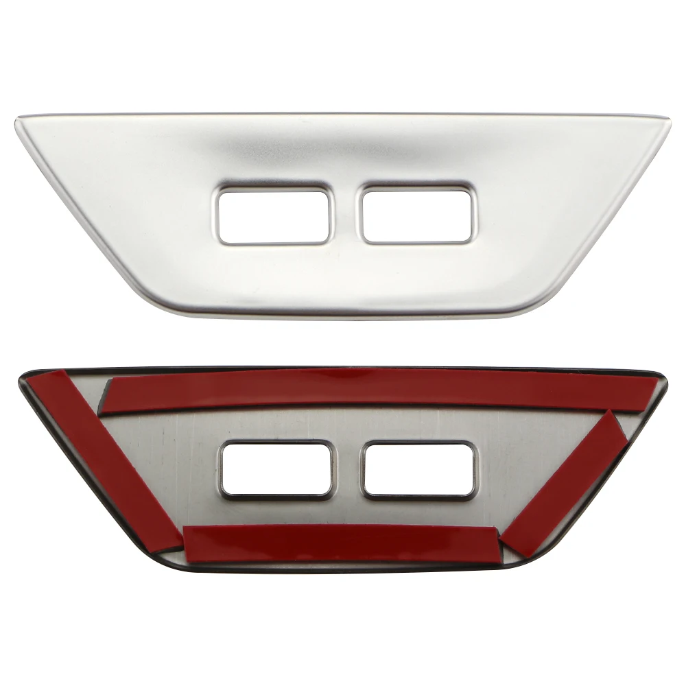Stainless Steel Car Rear Armrest USB Port Panel Cover Trim Sticker For VW Volkswagen TROC T-roc 2017-2021 2022 Accessories
