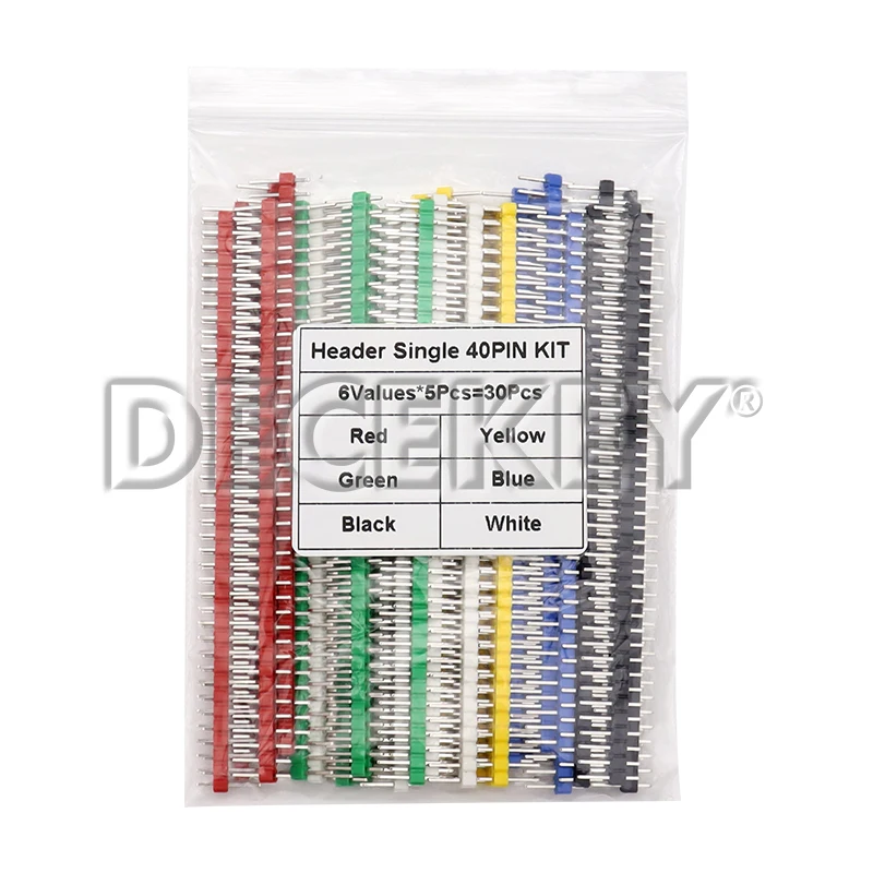 30PCS 40 Pin Breakable Pin Header 2.54mm Single Row Male Header Connector Kit PCB Pin Strip For Arduino