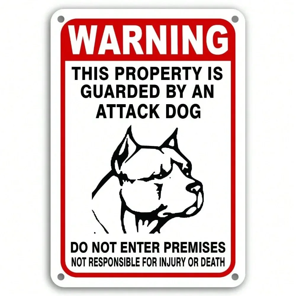 Cuidado con el perro morderá un letrero de seguridad duradero para exteriores de 10 "x 14", decoración de protección de