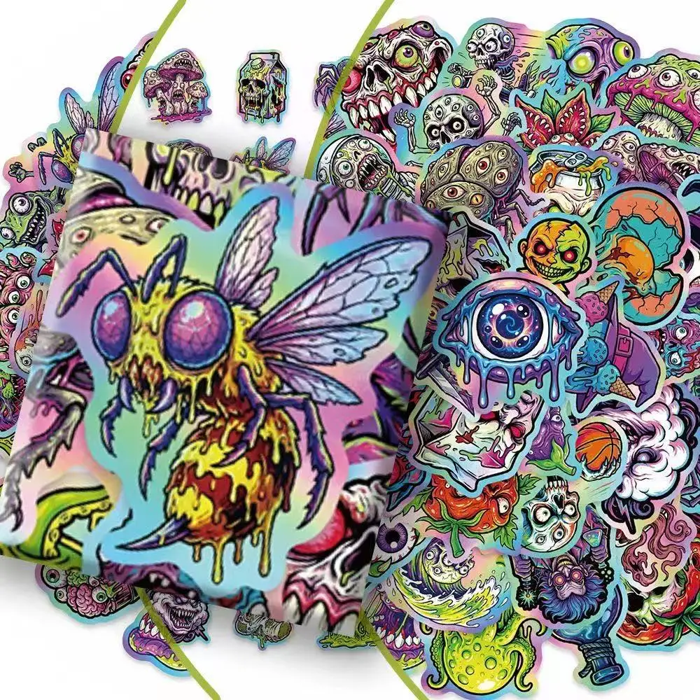 10/30/50Pcs Zombie Monster Stickers, Desktop & Laptop Graffiti, Cartoon DIY Unique Journal Creative Personality Decals