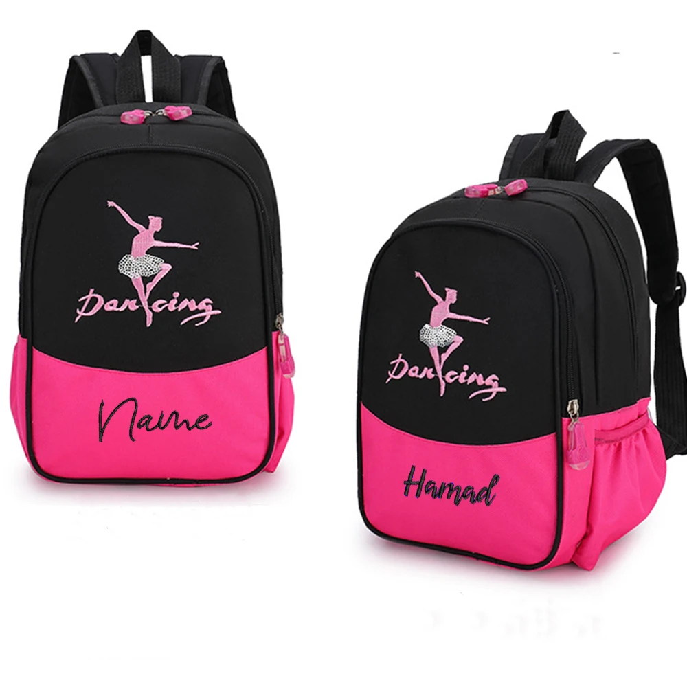 New Personalized Embroidery Girls' Dance Bag Fashion Design Backpack Customized Kindergarten Backpack, With name Gift Bag