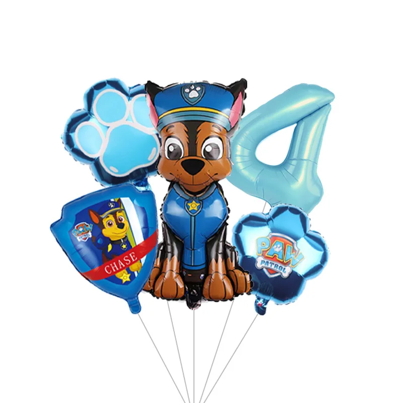 Kids Paw Patrol Themed Latex Balloon Chain Set Cartoon Figure Foil Balloons Birthday Party Decor Globos view 5