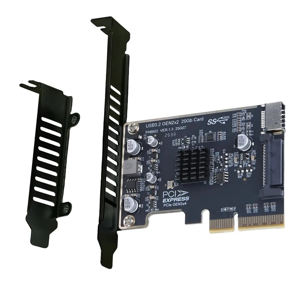 N86R PCIE to Type-E Expansion Card PCI Express X4 to Type E USB 3.2 GEN2 20Gb Riser Board for PC Laptop Desktop