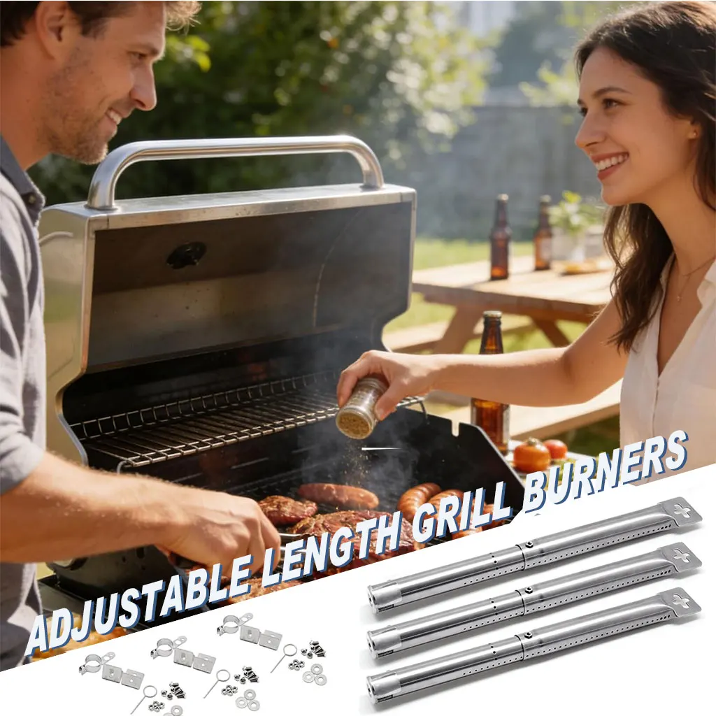 Adjustable Length Stainless Steel Grill Burner Tube - Household Grill Repair Replacement Part