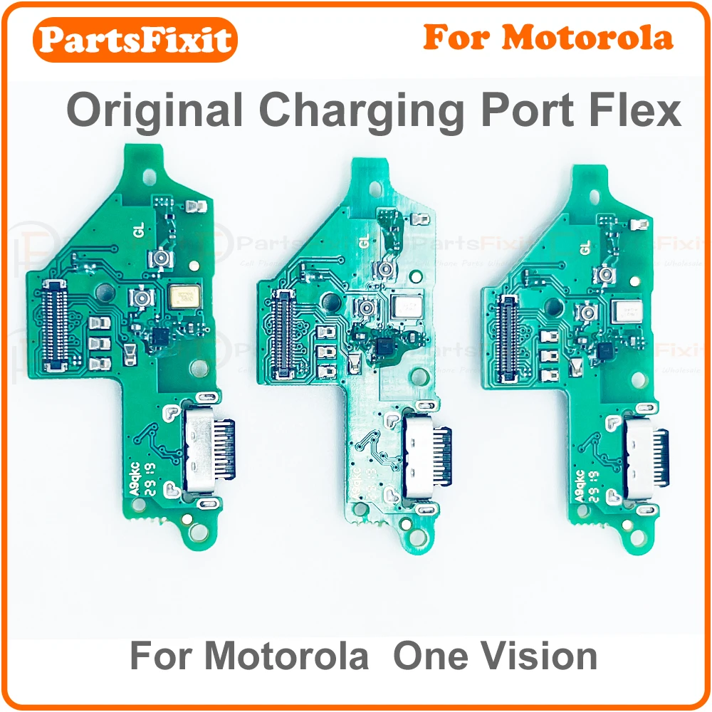 Placa de Carga USB de Calidad Original para Motorola One Vision 4G, Conector de Puerto de Carga, Cable Flexible de Reparación