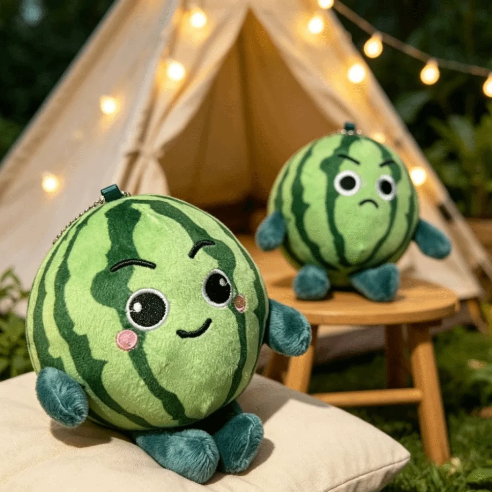 New Soft Watermelon Keychain Funny Expression Creative Watermelon Keychain Trend Cute Watermelon Keyring Boys Girls