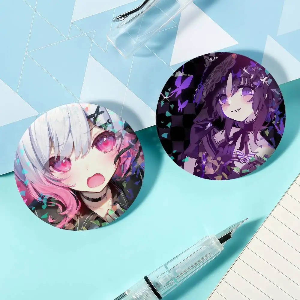 Insignia Láser Redonda de Mahou Shoujo No Majo Saiban, Broches Exquisitos y Creativos para Ropa, Sombreros y Accesorios