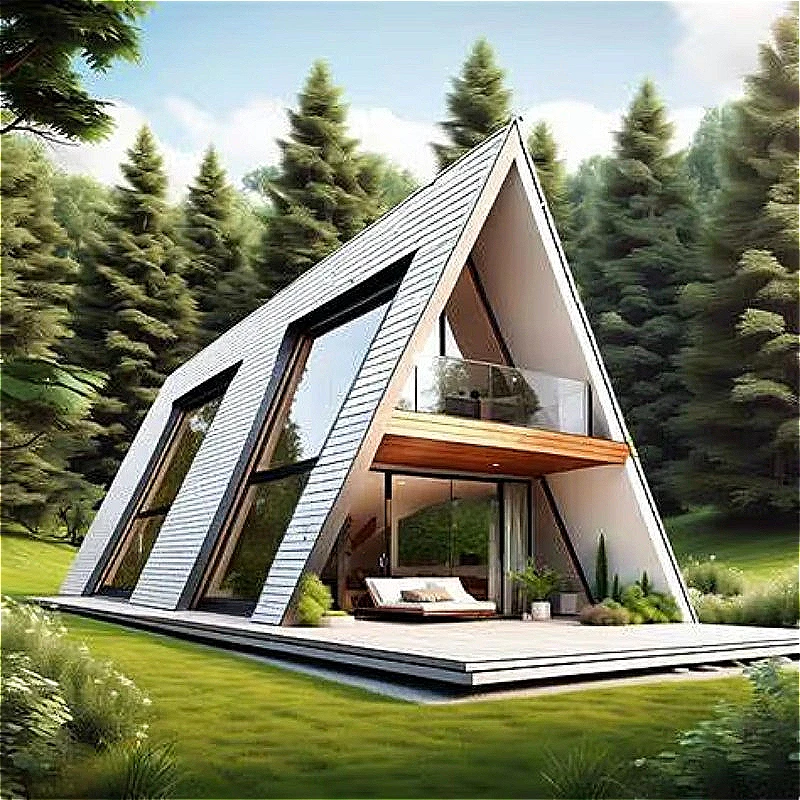 Prefabricated Triangular Wooden House for Glamping Backyard Studio Custom Vacation Home Holiday Rental Design High Quality Sale