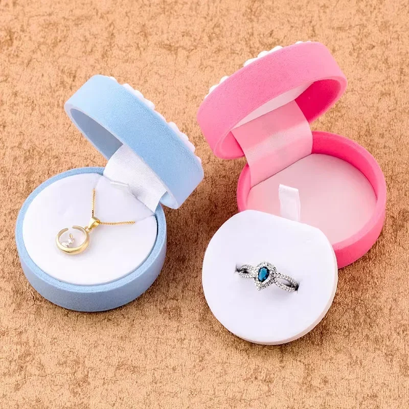 

1 Piece Pink/Blue snowflake jewelry Box Velvet wedding Ring box Necklace Display Box Gift Container Case for Jewelry Packaging