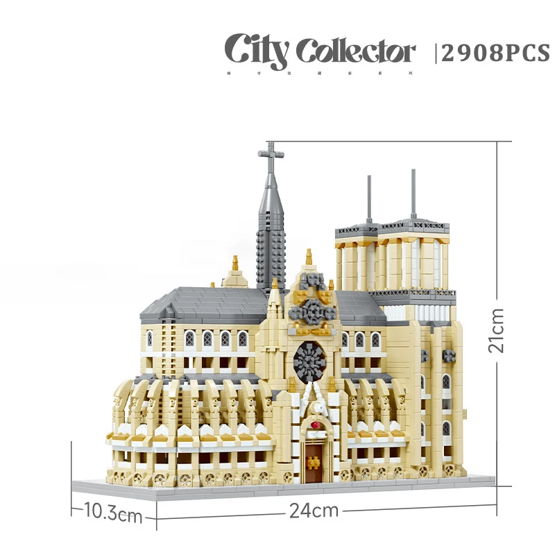 Stad Wereldberoemde architecturale Keulen Kathedraal Micro Bricks Bouwstenen Street View Notre-Dame de Paris Bouwspeelgoed