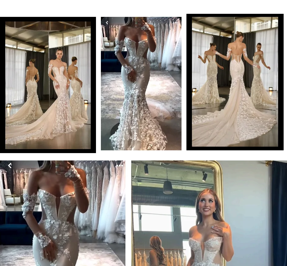 

Custom Made Mermaid Wedding Dress With Straps For Sandra