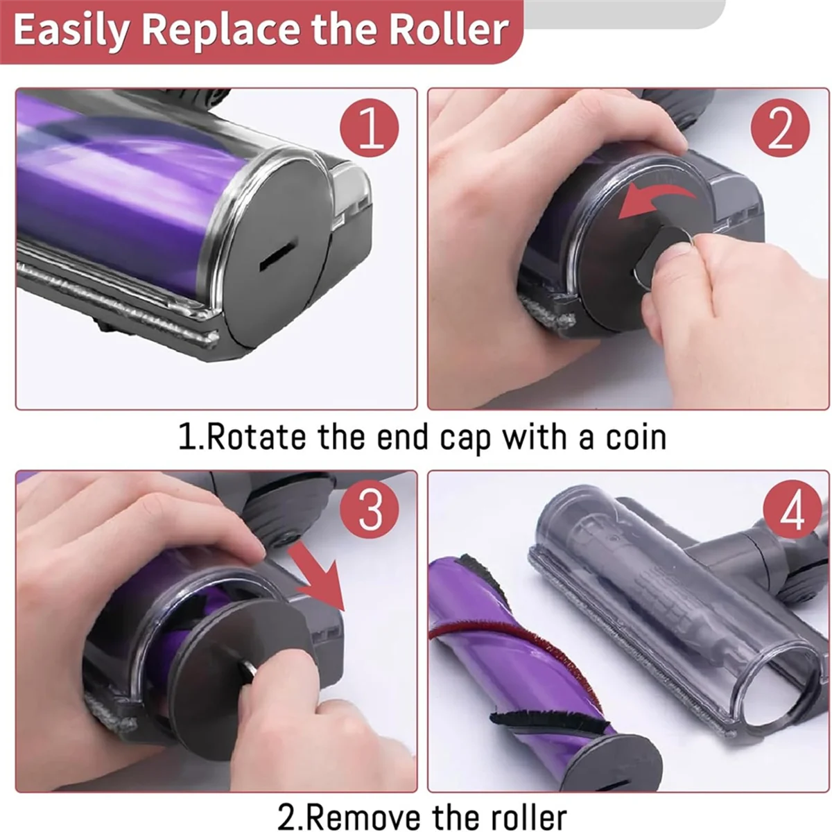 مجموعة فرشاة دوارة للعجلات العلوية لاستبدال أجزاء رأس محرك المكنسة الكهربائية دايسون V10 SV12، لدايسون V10