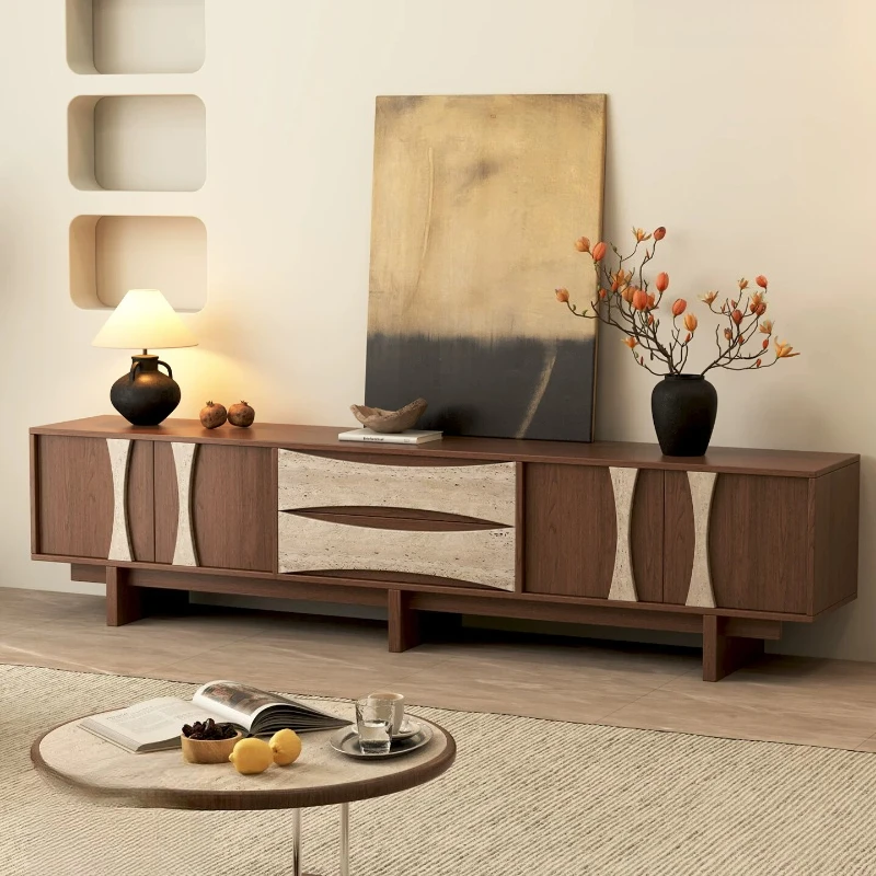 Console Base Tv Stand Solid Wood Rustic Monitor Wall Tv Table Luxury Mesas Mobili Arredamento Casa Mid Century Furniture