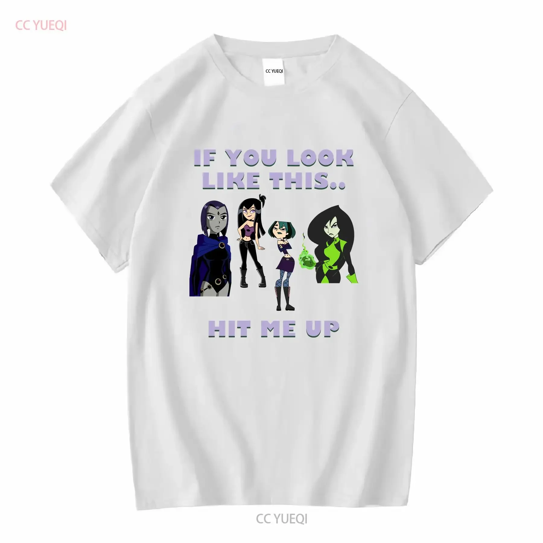 

If You Look Like This Hit Me Up Cartoon T shirt long or short sleeves vintage Washed Breathable Stylish homme Soft Versatile