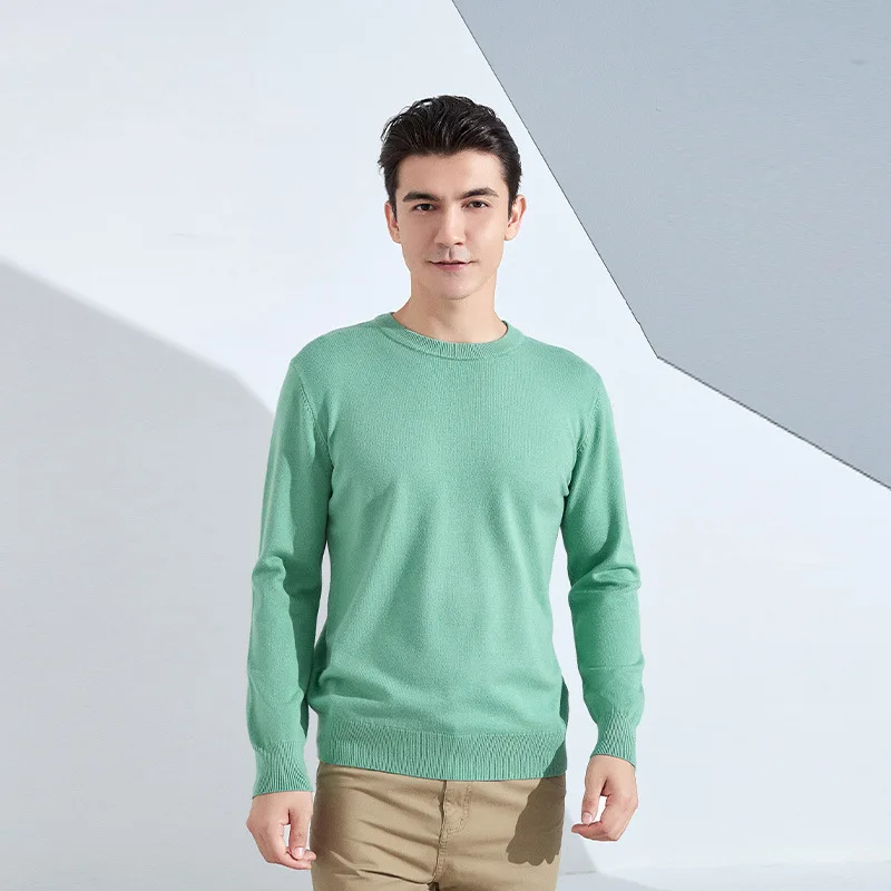 Autumn Winter Men Cashmere Sweater O-neck Soft Warm Pullovers Male Loose Knitted Shirt Korean men's winter blouse