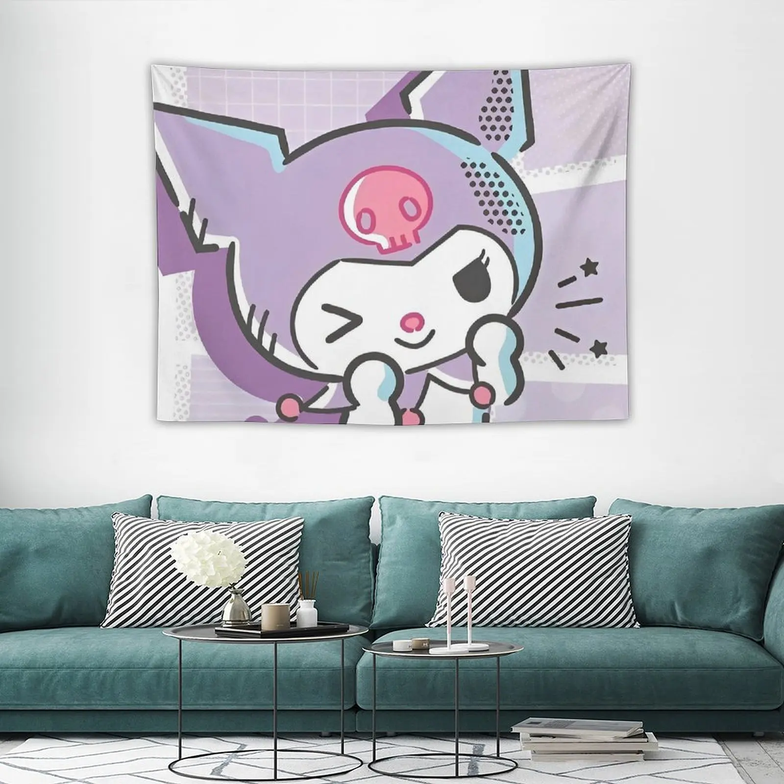 

Kuromi Japanese Tapestry Hanging Japan Cute Cartoon Picture Tapestries Bedroom Living Room Dorm Background Cloth Wall Decoration