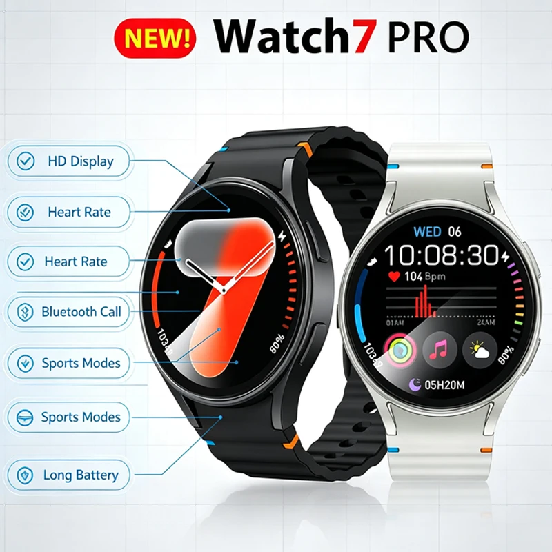 Watch 7 Mini GPS Track NFC Smart Watch Men Amoled Always Display Health Monitoring Clock BT Talk Smart Watch Women