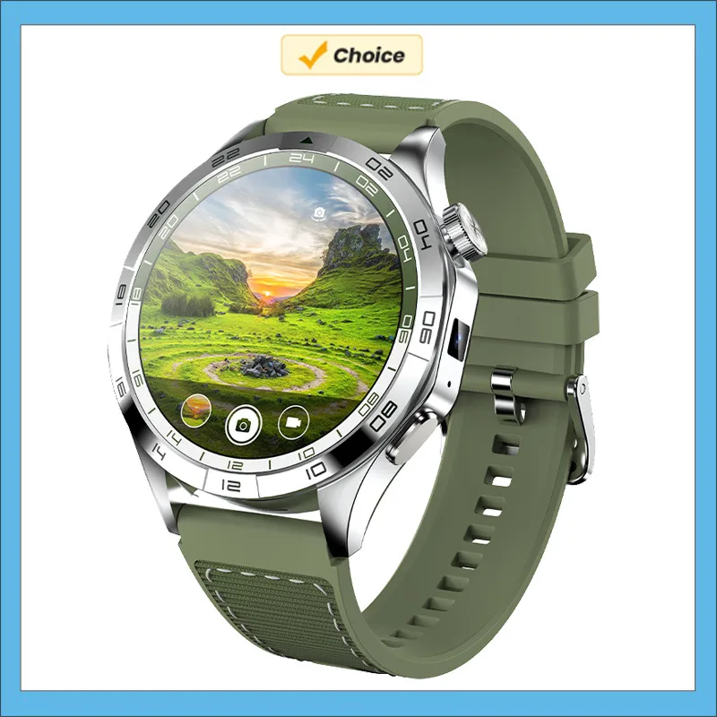 4G Android Smart watch with Camera SIM Card Slolt 1.43inch Round High Resolution Screen Camera GPS APP Download Short Video Play