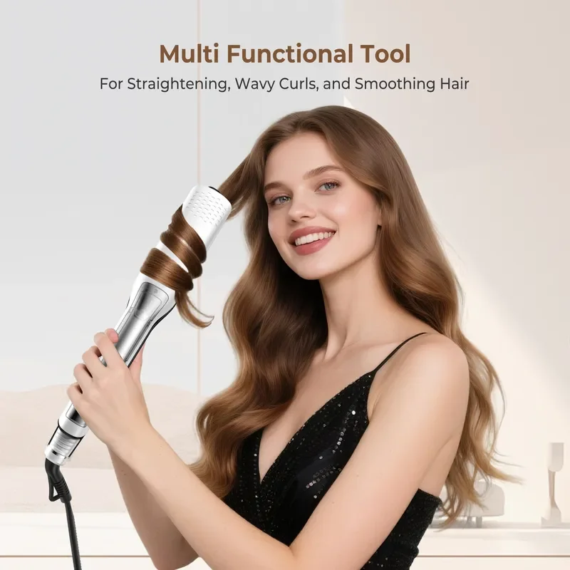UKLISS Cross-border Steam Multifunctional Hair Straightener Straight Roll Dual-purpose Steam Hair Care Styling Hair