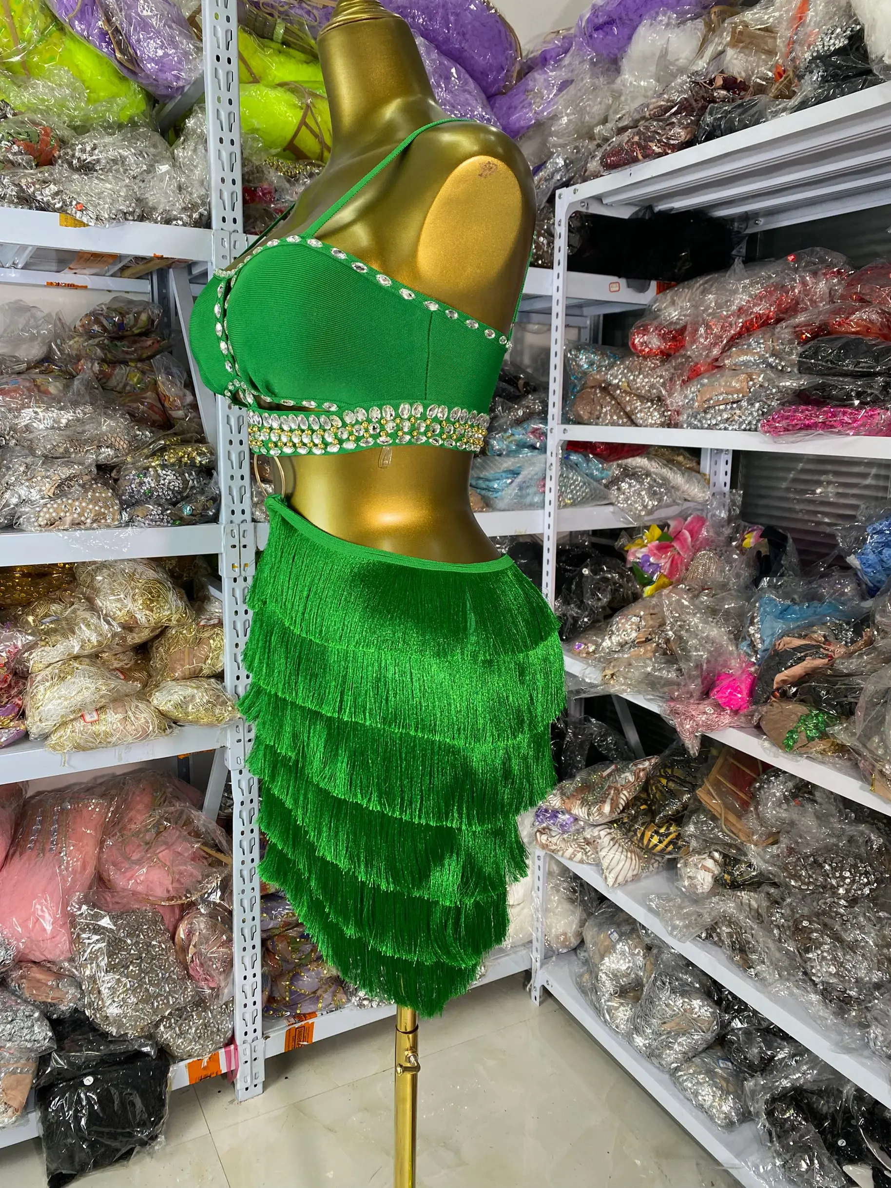 Mulheres sexy cinta de espaguete cortar cristal bordado borla bodycon mini curto vestido de uma peça noite clube festa vestido musical