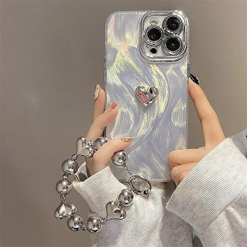 Lujosa funda de teléfono con patrón en relieve de cuero para iPhone, 15, 14, 13, 12 Pro Max, tendencia de moda, letra dorada caliente, cubierta de Color sólido