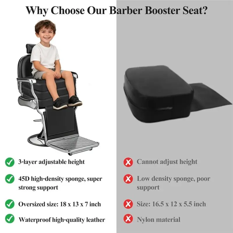 ABMR-Barber Booster Seat For Kids, With 45D Sponge