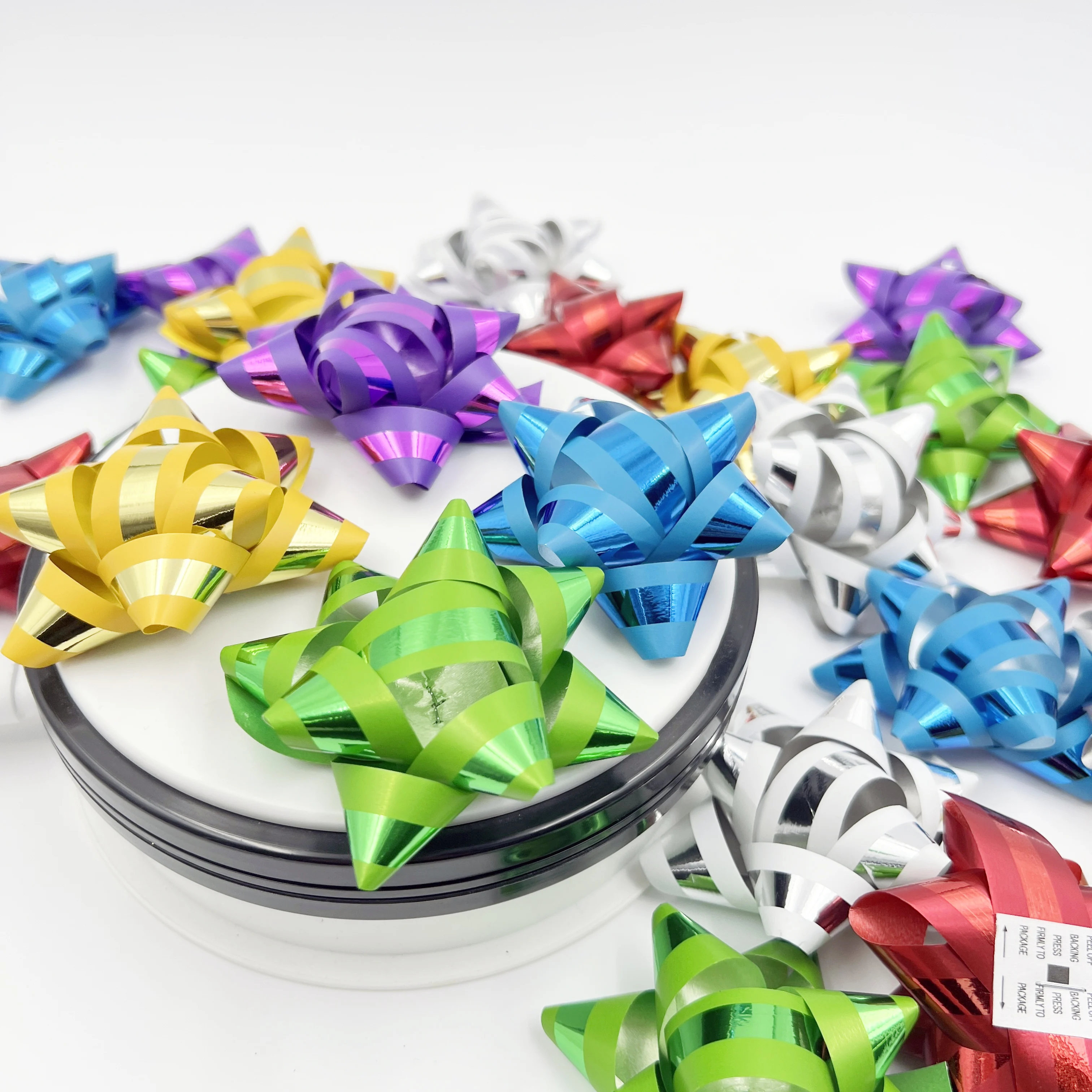 25PCS 3 Inch Gift Bows Assortments Colored Pre-made Metallic Bows  for Many Gift Giving Occasions Holidays Christmas Birthday