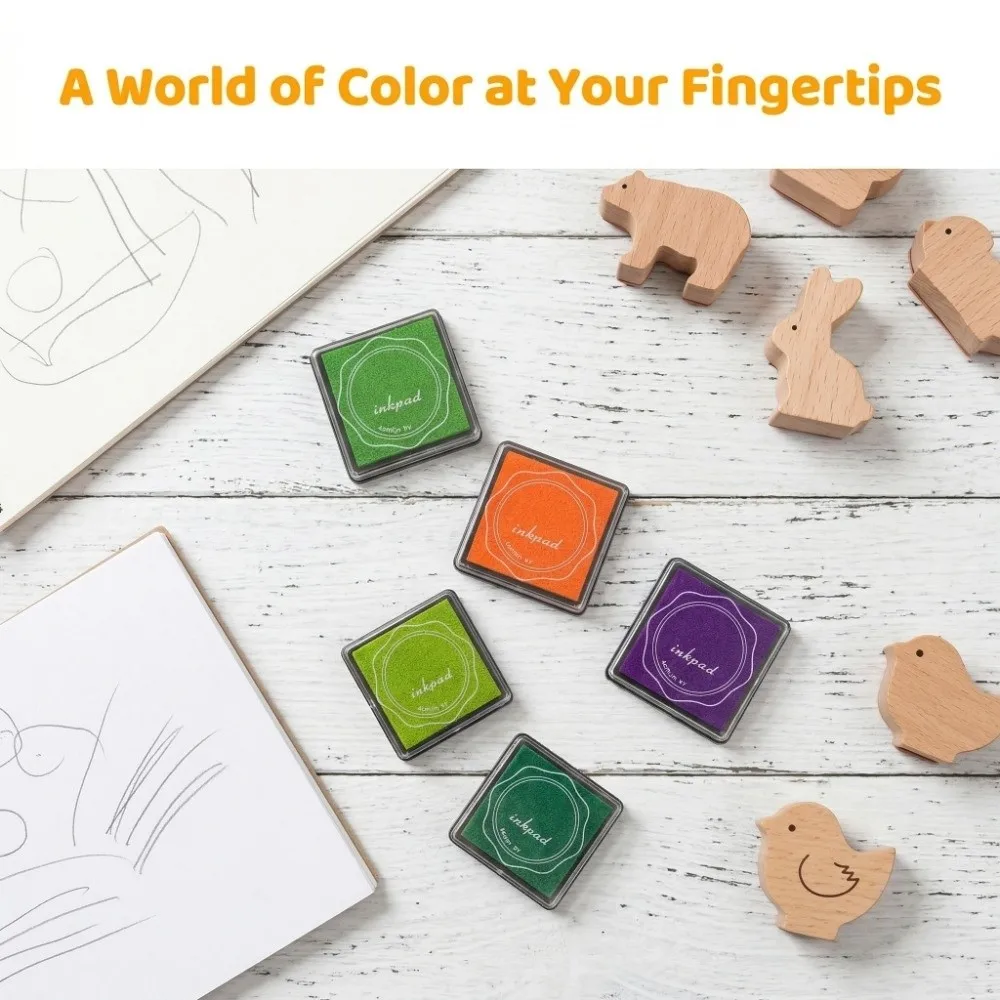 20PCS Easy Coloring Washable Ink Pad Safe Colorful Diary Decoration Pad Portable Compact Art Coloring Ink Pad Scrapbook Decor