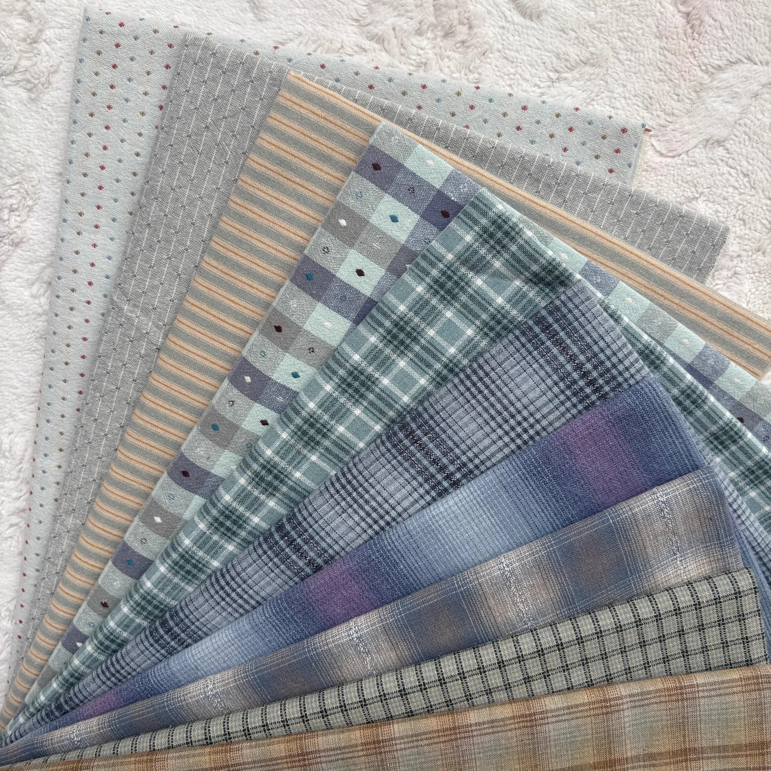 Cotton Japanese Yarn-dyed Fabric DIY Handmade Bag Doll Quilting Craft Patchwork Fabric 100% Cotton Sewing Cloth Bundle 33*48CM