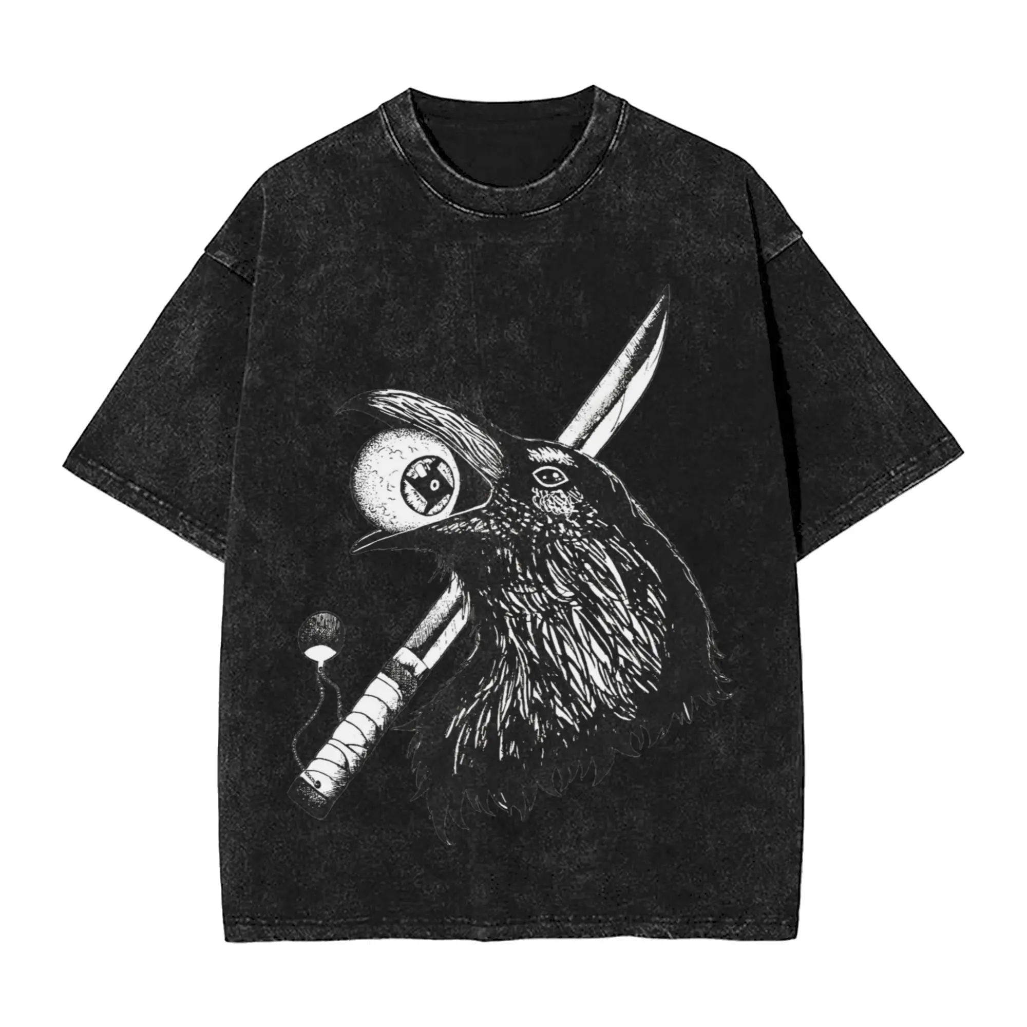 Washed T Shirts The illusion Crow Narutoes Anime Hip Hop Retro T-Shirts Oversize Streetwear  Summer Tops Tops Tees Men Women