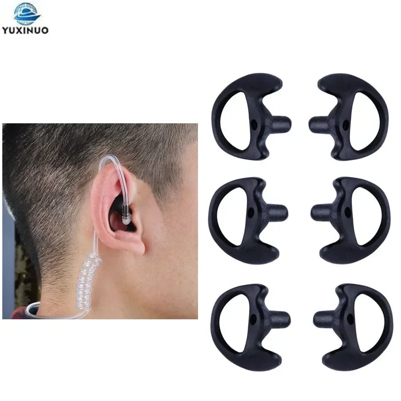 100Pcs Earmolds Soft Radio Ear Mold Replacing Earpiece Insert for Acoustic Coil Tube Headset Audio Kits Accessories Black S/L/M