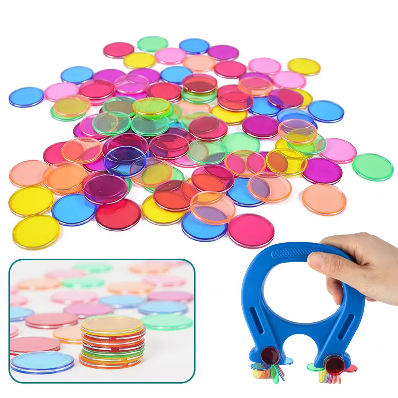 

Цветные круглые прозрачные детские учебные пособия по математике магнитный стержень полуцветный шар U-образный магнит игрушка Монтессори