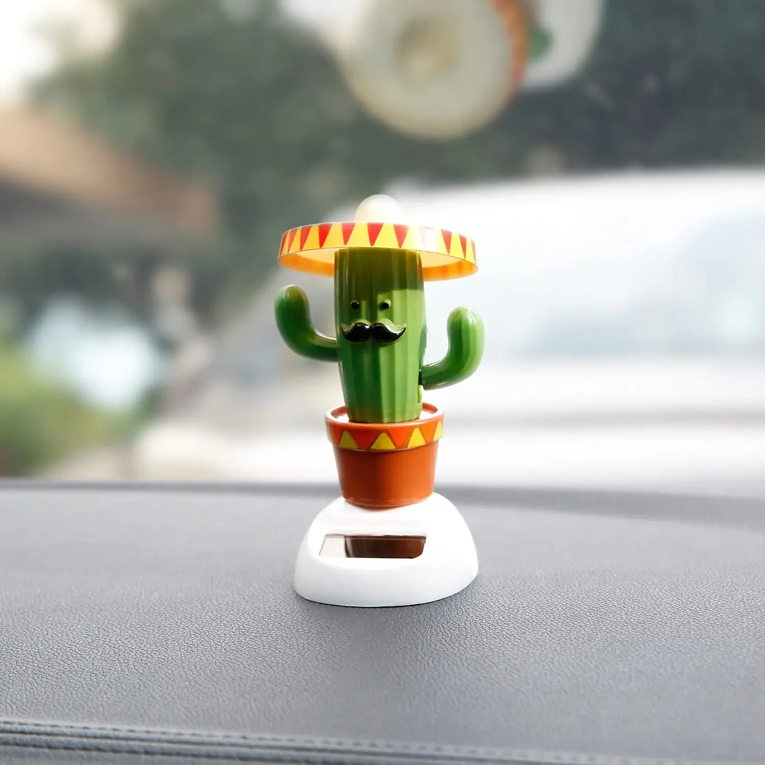 Cactus Automatic Swing Solar Sun Flower Jewelry Ornaments Doll Figurines Miniature Car Home Decoration Car Accessories