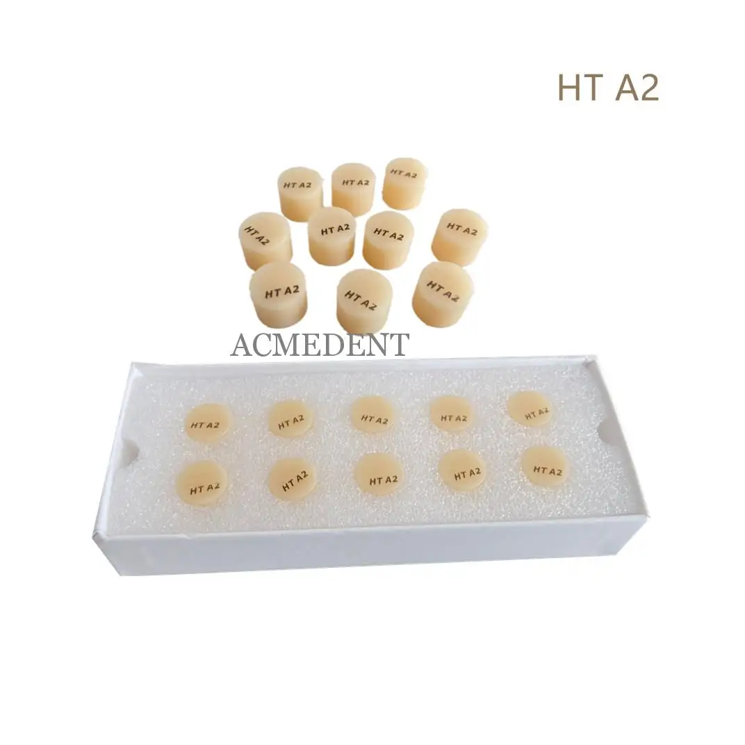 

1Box Dental Ingots Glass Ceramic Ingot Press Porcelain High Translucency Lithium Disilicate for Dental Lab HT A2